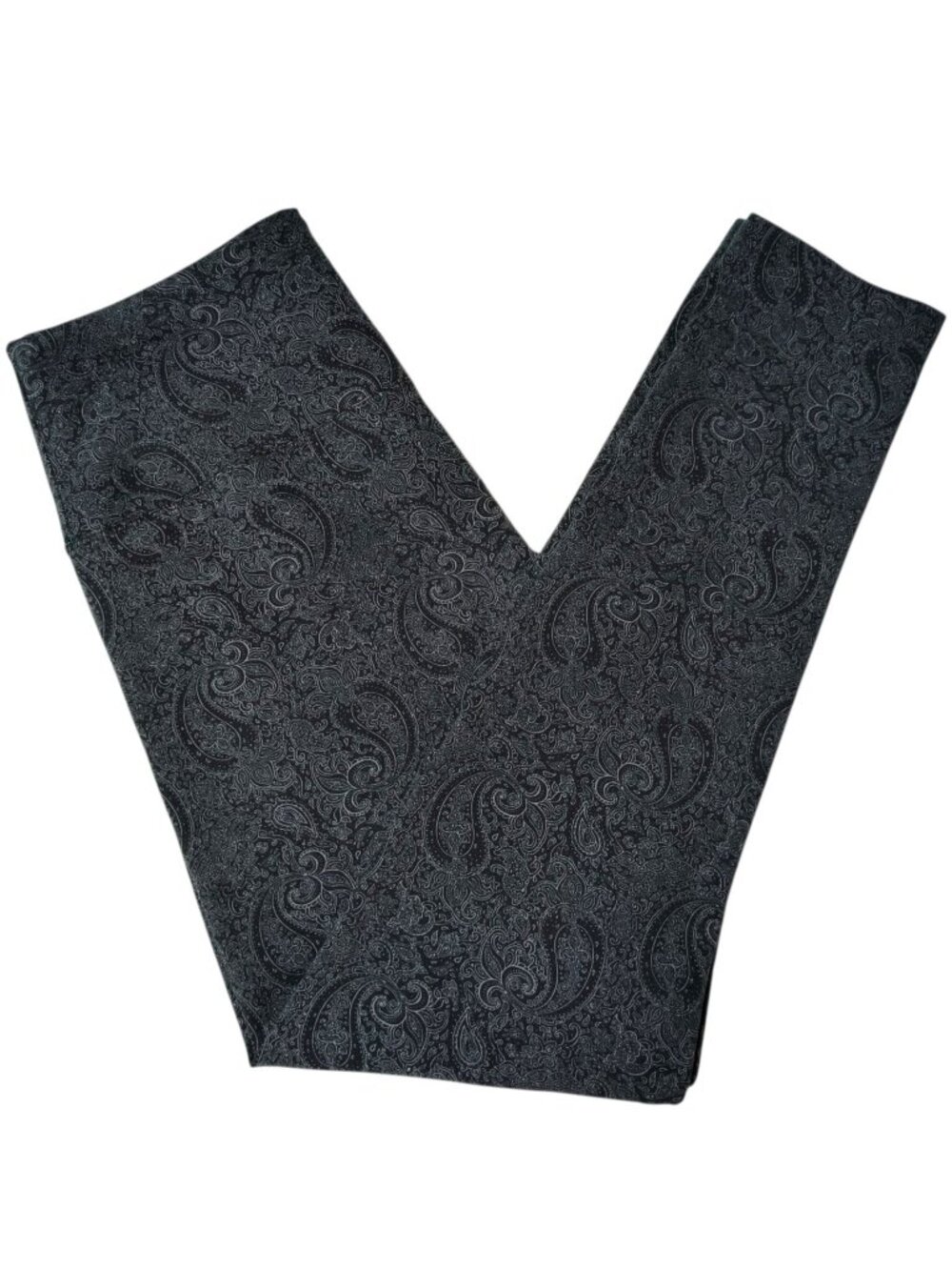 SUAVE Women’s Tummy Control Leggings Gray Paisley Print Medium